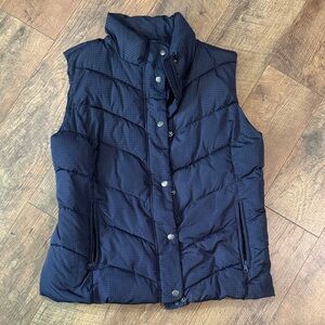 Gap Women's Navy Quilted Vest with white polka dots